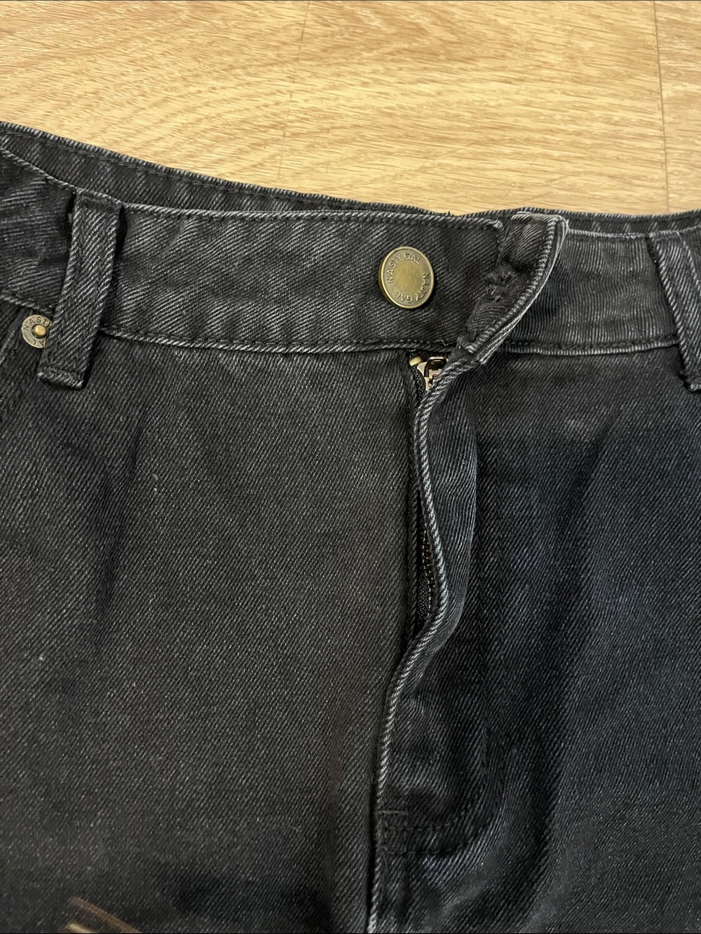 Nasty Gal Black Maxi Denim Skirt with Front Slit - Picture 11 of 15